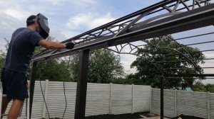 Навесы из поликарбоната своими руками #навес, #терраса, #поликарбонат