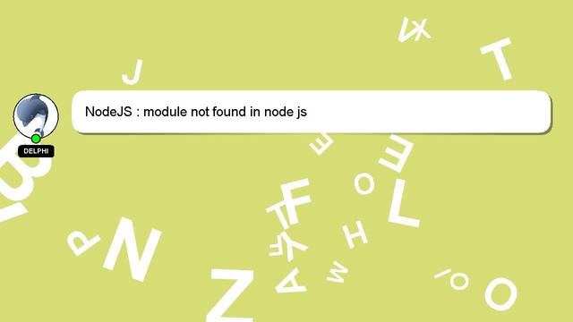 NodeJS : module not found in node js
