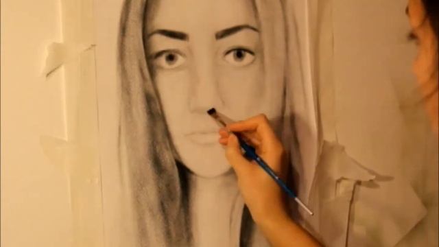 Портрет сухая кисть чёрным маслом смотреть онлайн