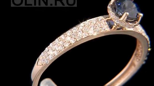 Кольцо с изумрудом или сапфиром из золота