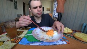 МУКБАНГ АСМР ЗАКУСКА ИЗ МОРКОВИ И ЧЕСНОКА / ЯЙЦО / ОВОЩИ/ ВАТРУШКИ С КАРТОШКОЙ / ASMR Mukbang #480