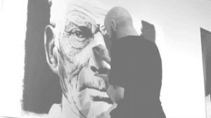 Samuel Beckett portrait in charcoal by Barry Jazz Finnegan