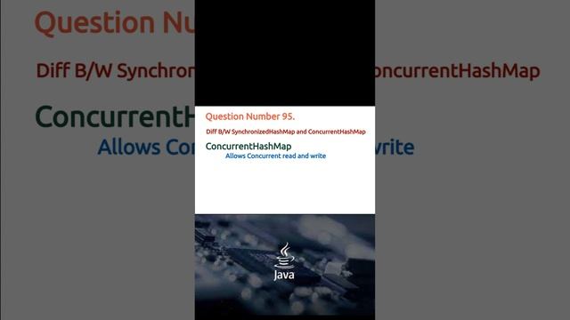 95. What Is The Difference Between Synchronized Hashmap And Concurrenthashmap? #interviewquestions