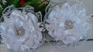 МК. Школьные, нарядные бантики из атласной , широкой ленты.