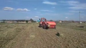 Прессование сена. Трактор т- 25 и пресс подборщик Велгер АП 42
