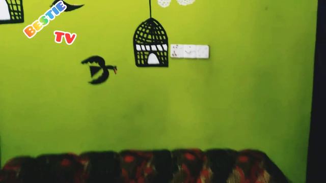 I made art on the wall in our living room☺✍️✍️ আমাদের বাসার রুমে দেয়ালে আমি নিজে আর্ট করেছি vlog 1 смотреть онлайн