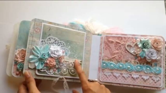 Делаем подарочный мини альбом  розочки и кружева смотреть онлайн