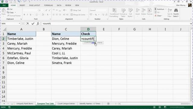 5 Reasons to use COUNTIF - #3 Compare Two Lists смотреть онлайн