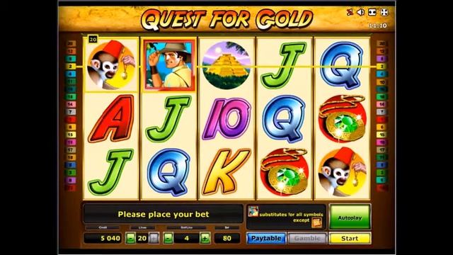 Видео-обзор головокружащего игрового автомата Quest for Gold от клуба IgrovoyZal.com смотреть онлайн