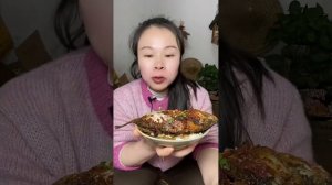 Yummy Spicy Food Mukbang: Braised Big Fish Mixed With Sausage And Green Vegetables #food #asmr