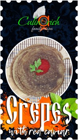 Crepes with caviar, the same one - right recipe from «Culinarich»