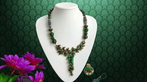 Колье своими ручками из агата и бронзовой подвески, мастер класс.