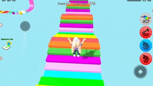 Играю в радужный паркур в ROBLOX.