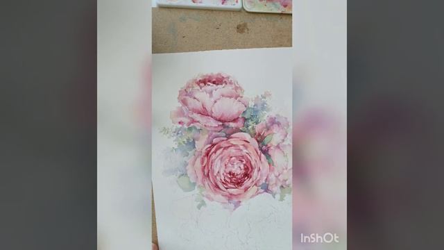 Рисую пион. Drawing peony