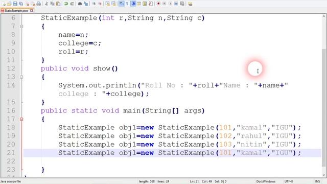 static variable best example in java in hindi lecture#15 смотреть онлайн
