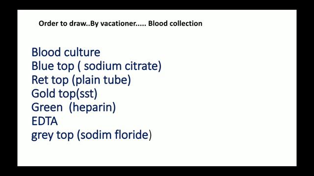 Order to draw ..Blood collection tube by vacutainor.. смотреть онлайн