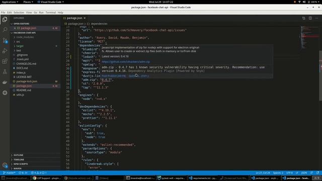 Synk Intel Vulnerability DB dependency analysis with Red Hat CodeReady Dependency Analytics