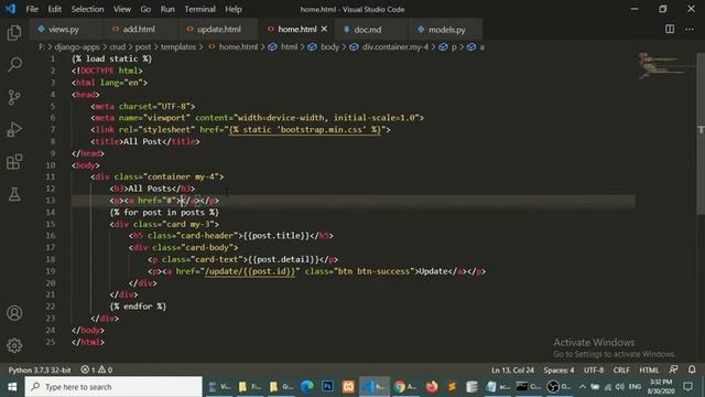 Django Tutorial | Create crud application with Django 3, Bootstrap 4 and SQLite - Part 4