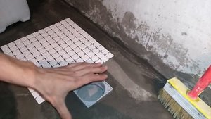 подготовка поддона под мозаику
