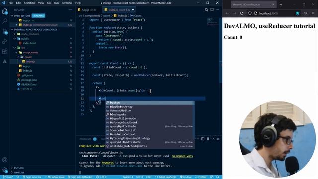 Tutorial React Hooks - useReducer смотреть онлайн