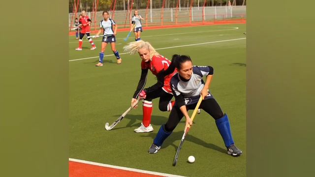 тренер объясняет тактику команде хоккей на траве