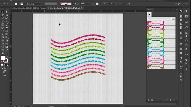 Free Embroidery Thread & Stitch Illustrator Brushes | Hand-Embroidered Illustration Effect