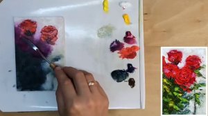 ?"Розы красные"/как написать розы маслом/живопись маслом/Марина Бердник #oil #pointing #розыкрасные