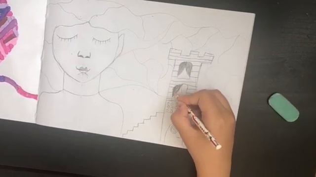 Рисуем карандашом девочку с волшебными- морскими волосами. :-) смотреть онлайн