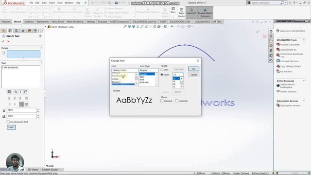 SOLIDWORKS tutorial | Text Tool in SOLIDWORKS |  Sketch tools | 3 Min SOLIDWORKS