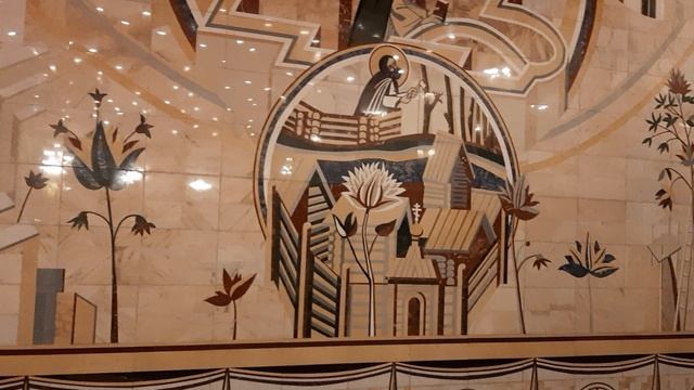 МОЗАИЧНОЕ  ПАНО  зал  ЦЕРКОВНЫХ СОБОРОВ в ХРАМЕ ХРИСТА СПАСИТЕЛЯ в МОСКВЕ