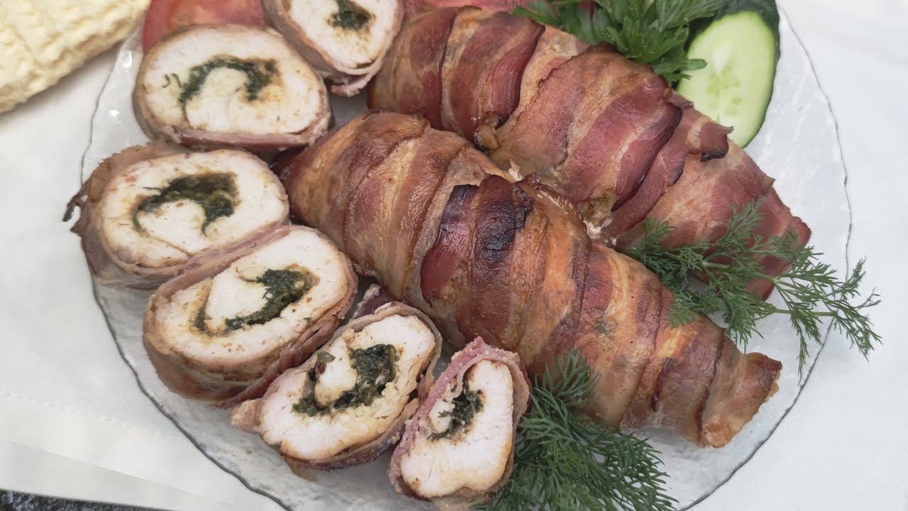 Пряная и сочная курочка в беконе - Очень вкусный и Легкий рецепт смотреть онлайн