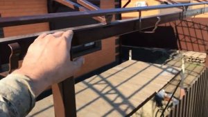 Односкатный навес №40 из металлочерепицы