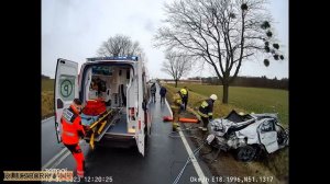 Cabview Działania strażaków OSP Byczyna przy śmiertelnym wypadku na DK11