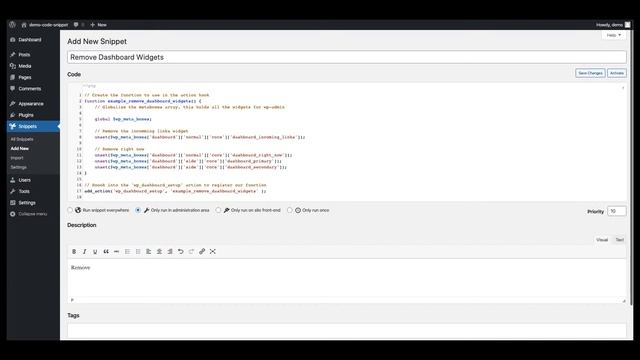 WordPress Code Snippet Plugin Overview
