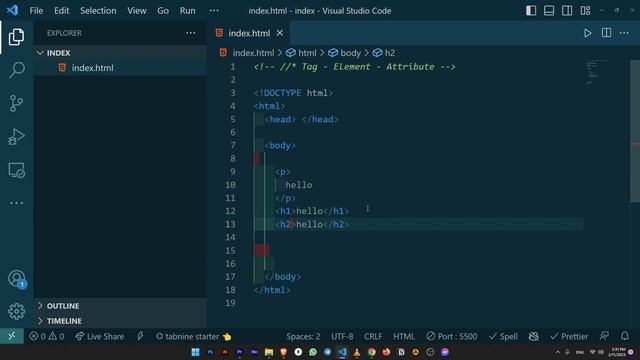 HTML Tutorial #3 Tag, Element, Attribute   Learn HTML in 2023