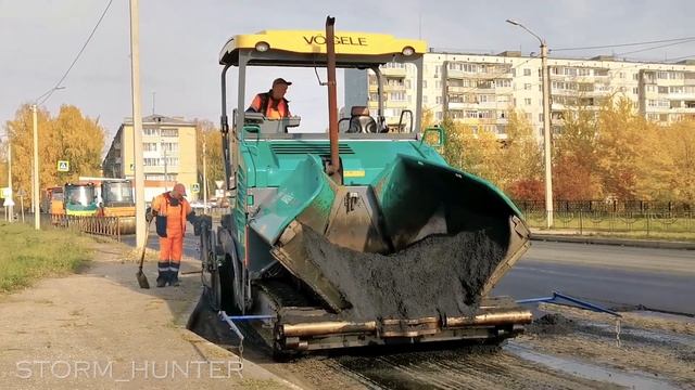 Vögele Super 1800-3 укладка асфальта / Asphalting in Russia