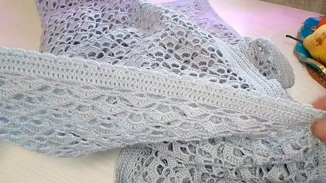 Вязание крючком для начинающих. кардиган из хлопка