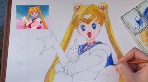 Рисую пошагово аниме Сейлор Мун | My first anime drawing Sailor Moon