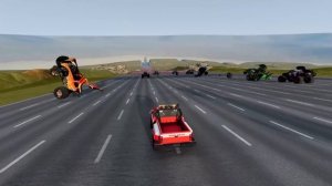 DownHill Monster Jam Trucks Race with Grave Digger, El Toro Loco BeamNG Insane Racing