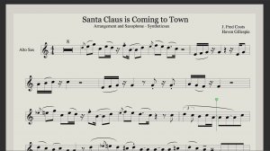 Santa Claus Is Coming To Town - (Sheet music for saxophone alto)