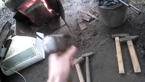 Мой угольный горн и рабочий кузнечный инструмент