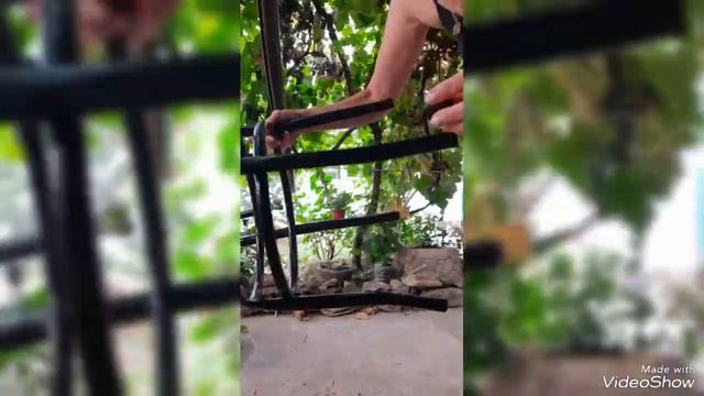 Реставрация старых металлических стульев, не выбросила, а  дала им вторую жизнь ?