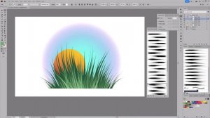 Illustrator Digital Painting - How to Draw with Vector Brushes a Sunset and Nature Elements