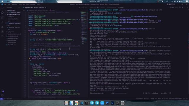Telegram keep account userbot dart | Azkadev Speed Code смотреть онлайн