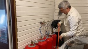 Газовый котёл на баллонах.