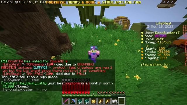 Apple mc minecraft server 0 to 100 HEARTS GUIDE??!!! смотреть онлайн