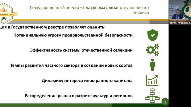 Форум Русское поле 2020. Круглый стол №1. Формирования и ведения Госреестра селекционных достижений