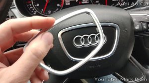 Audi A6 C7 Замена облезшего хрома на руле (подушке безопасности) / peeling chrome on steering wheel