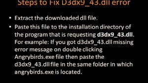 Fix d3dx9_43.dll missing error