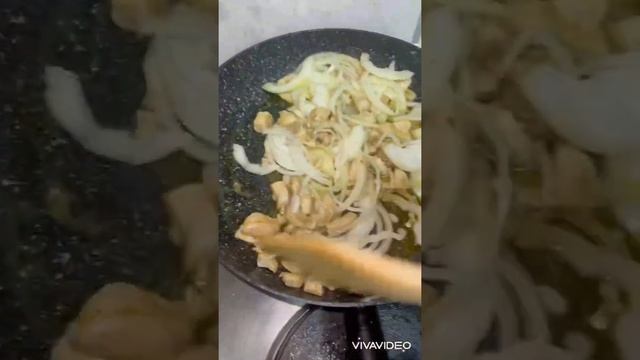 Макароны с курицей